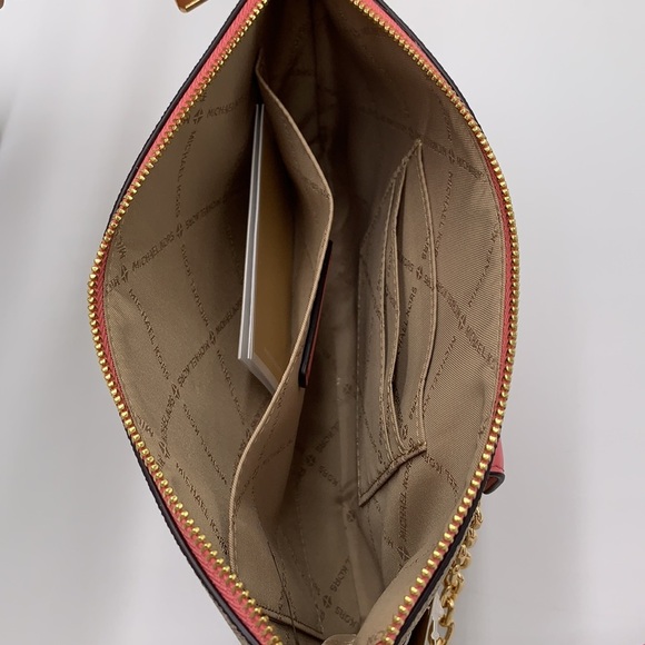 Michael Kors Jet Set LG 2 in 1 card case wristlet Wallet TEA ROSE COLOR - Picture 14 of 16